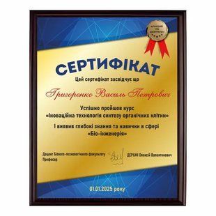 Сертификат из металла под золото на подложке 300х380мм DNM4004 фото