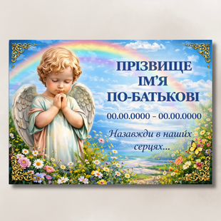 Ритуальная табличка 220х300мм на металле DNM 1131 фото