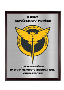 Благодарность из металла серебрянного цвета на плакетке 200х250мм DNM2045 фото