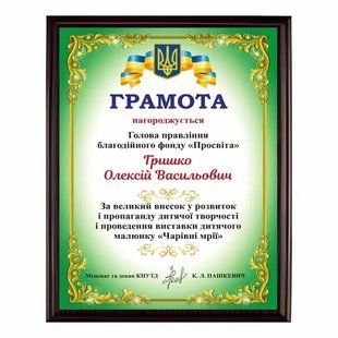 Грамота из серебрянного металла цвета мультиколор на подложке 100х150мм DNM 3054 фото