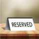 Табличка "Resеrved" 100х50мм  из металла белого цвета двухсторонняя DNM 1413 фото